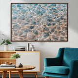 26580287-MGV-CV-36X24-Clear Water Wall Art Canvas Print, Framed Sunlit Ripples Art Picture Print, Ocean Texture Perfect Modern Coastal Decor Artwork