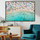 76172085-MGV-CV-36X24-Tropical Shoreline Wall Art Canvas Print, Framed Beach Relaxing Art Picture Print, Aerial Summer Perfect Coastal Vibrant Decor