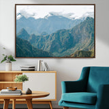 79393816-MGV-CV-36X24-Misty Mountain Wall Art Canvas Print, Framed Cloudy Andean Art Picture Print, Rugged Mountain Perfect Rustic Nature Decor Artwork