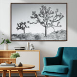 29996209-MGV-CV-36X24-Joshua Tree Art Wall Art Canvas Print, Framed Black White Landscape Art Picture Print, Desert Tree Decor Perfect Southwestern Boho
