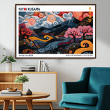 43879290-MGV-CV-36X24-Japanese Abstract Wall Art – Mount Fuji Cherry Blossom Canvas Print, Modern Asian Inspired Landscape Decor for Living Room,
