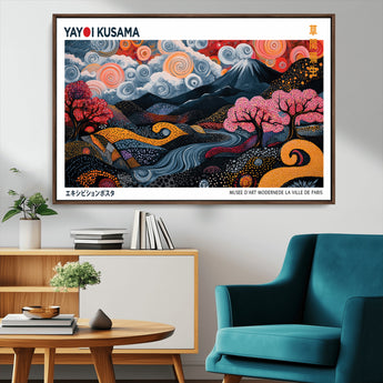 43879290-MGV-CV-36X24-Japanese Abstract Wall Art – Mount Fuji Cherry Blossom Canvas Print, Modern Asian Inspired Landscape Decor for Living Room,