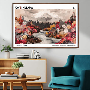 32352074-MGV-CV-36X24-Japanese Landscape Wall Art – Mount Fuji River Canvas Print, Modern Asian Inspired Nature Decor for Living Room, Bedroom, Office