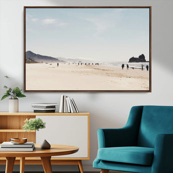 28307820-MGV-CV-36X24-Minimalist Beach Wall Art Canvas Print, Framed Coastal Serenity Art Picture Print, Soft Sand Perfect Modern Coastal Decor Artwork