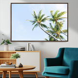 54719115-MGV-CV-36X24-Palm Trees Wall Art Canvas Print, Framed Tropical Aesthetic Art Picture Print, Coastal Serenity Perfect Tropical Minimalist Decor