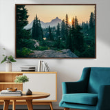 66397982-MGV-CV-36X24-Mountain Landscape Wall Art Canvas Print, Framed Forest Serenity Art Picture Print, Mountain Landscape Perfect Rustic Wilderness