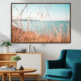 36108696-MGV-CV-36X24-Coastal Grass Wall Art – Serene Ocean View Canvas Print, Beach Nature Photography Decor for Living Room, Bedroom, Office or Modern