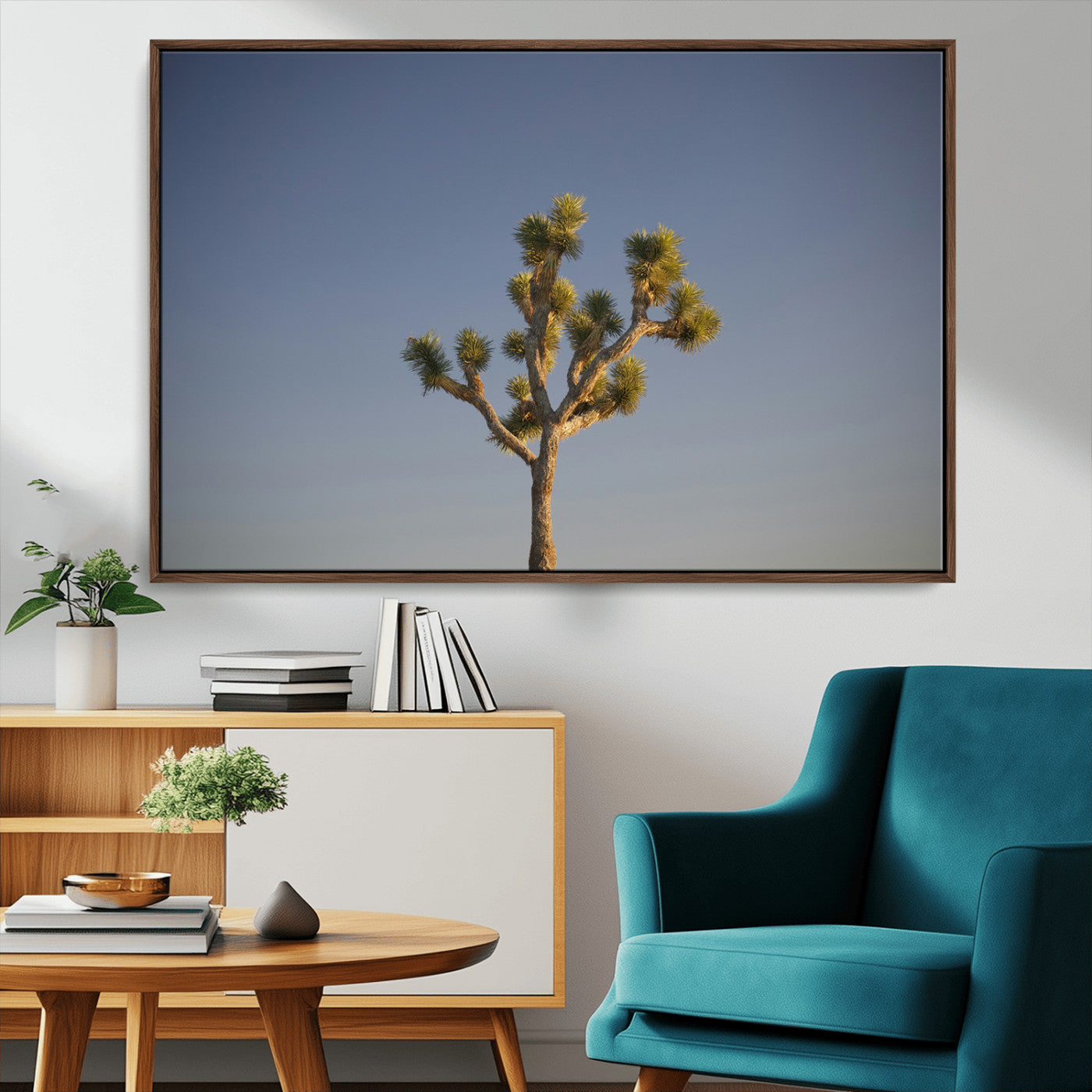 54552043-MGV-CV-36X24-Joshua Tree Art Wall Art Canvas Print, Framed Desert Landscape Art Picture Print, Southwestern Nature Perfect Southwestern Boho