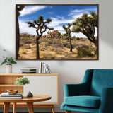 25722592-MGV-CV-36X24-Joshua Tree Desert Wall Art Canvas Print, Framed Southwestern Nature Art Picture Print, Rustic Earth Tones Perfect Southwestern