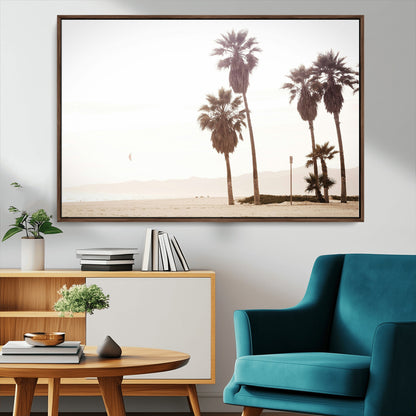 48255923-MGV-CV-36X24-Coastal Light Wall Art Canvas Print, Framed Relaxing Shoreline Art Picture Print, Minimalist Ocean Perfect Tropical Serenity Decor