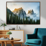 21145440-MGV-CV-36X24-Wilderness Wall Art Wall Art Canvas Print, Framed Nature Landscape Decor Art Picture Print, Misty Forest Photography Perfect