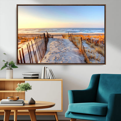 73351887-MGV-CV-36X24-Ocean Sunset Wall Art Wall Art Canvas Print, Framed Nautical Photography Art Picture Print, Summer Beach House Decor Perfect