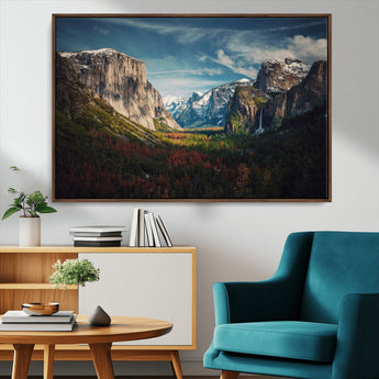 15244033-MGV-CV-36X24-Yosemite National Wall Art Canvas Print, Framed Mountain Landscape Art Picture Print, El Capitan Perfect Rustic Farmhouse Decor
