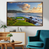 50107048-MGV-CV-36X24-Golf Course Wall Art – Coastal Ocean View Canvas Print, Scenic Fairway Landscape Decor for Office, Man Cave, Bedroom, or Living