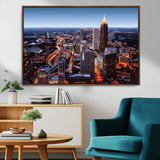 81886632-MGV-CV-36X24-Atlanta Skyline Wall Art – Vibrant City Lights Canvas Print, Modern Urban Cityscape Decor for Living Room, Office, or Apartment