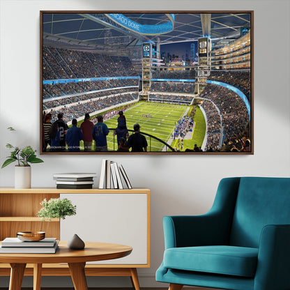 41816511-MGV-CV-36X24-Chicago Dome Stadium Wall Art – Futuristic Football Arena Canvas Print, Modern Sports Fan Decor for Man Cave, Office, Bar, or