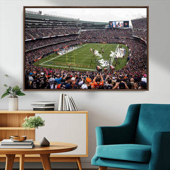 18347149-MGV-CV-36X24-Soldier Field Wall Art – Chicago Bears Football Stadium Canvas Print, Game Day Sports Decor for Man Cave, Bar, Office, or Living
