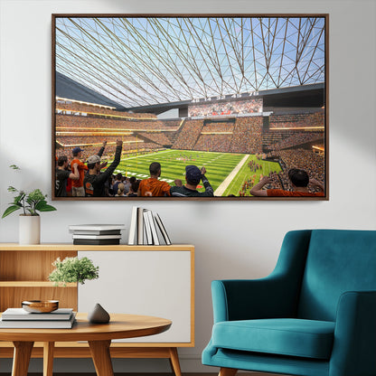 81960112-MGV-CV-36X24-Futuristic Football Stadium Wall Art – Modern Dome Arena Canvas Print, Chicago Bears Concept Design Sports Decor for Man Cave or