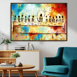 YKE34632598CR-MGV-FC-36X24_Walnut-Abstract Last Supper with Apostles Wall Art Canvas Print