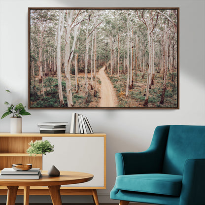 24760563-MGV-CV-36X24-Forest Wall Art – Tranquil Woodland Path Canvas Print, Scenic Nature Photography Decor for Bedroom, Living Room, Office, Cabin or