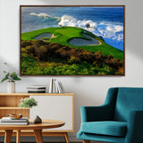 13644055-MGV-CV-36X24-Golf Wall Art – Oceanfront Green Canvas Print, Scenic Coastal Course Photography Decor for Bedroom, Living Room, Office, Sports
