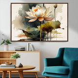 46359-MGV-CV-36X24-Lotus Blossom Wall Art Canvas Print, Framed Water Lily Art Picture Print, Zen Flower Perfect Zen Botanical Decor Artwork
