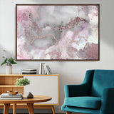 16416-MGV-CV-36X24-Blush Marble Wall Art Canvas Print, Framed Rose Gold Art Picture Print, Pink Cloudy Perfect Modern Glam Decor Artwork