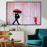 69505-MGV-CV-36X24-Graffiti Girl Wall Art Canvas Print, Framed Urban Contrast Art Picture Print, Vibrant Graffiti Perfect Urban Pop Decor Artwork