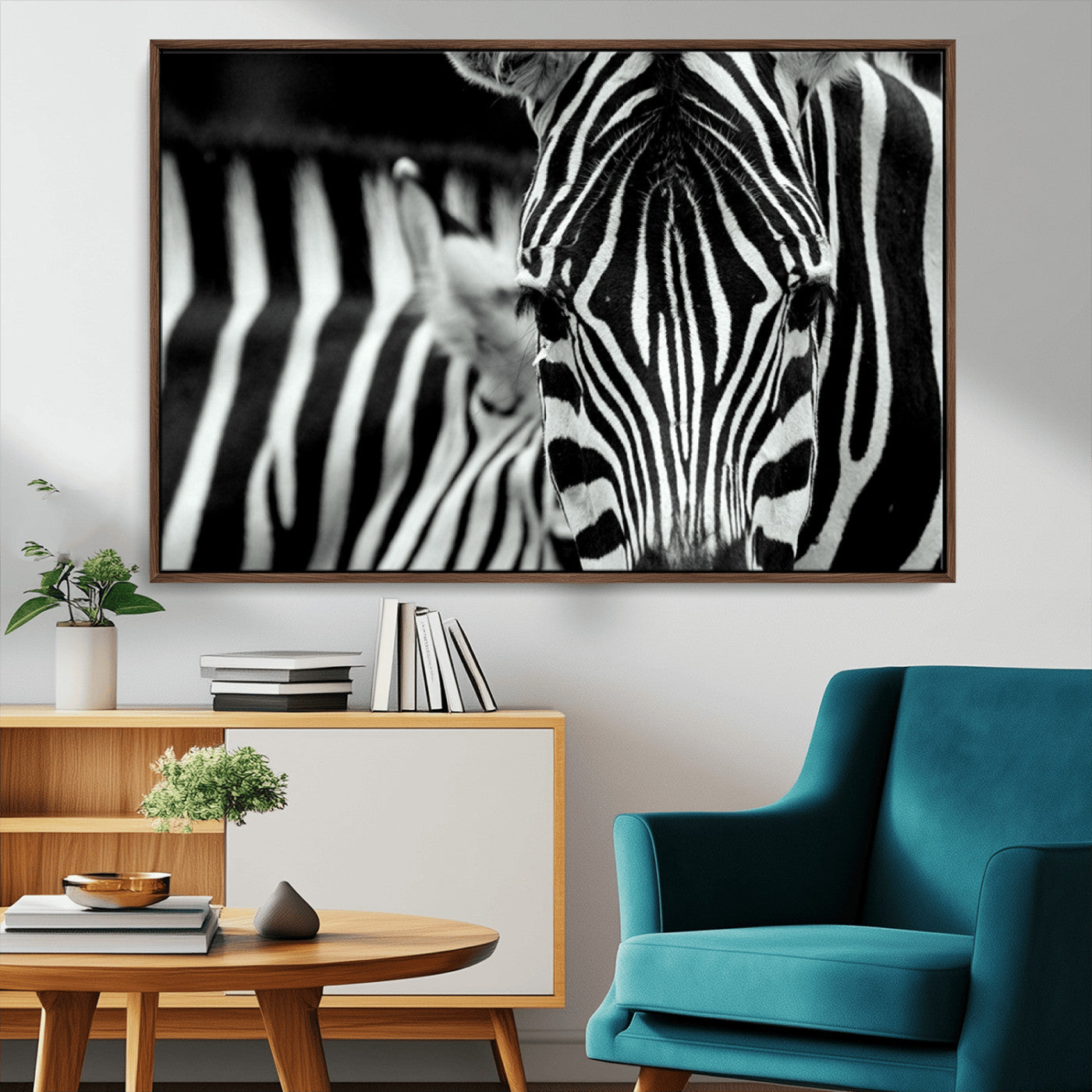 43631-MGV-CV-36X24-Black and White Zebra Wall Art – Modern Animal Print Canvas Artwork for Living Room, Bedroom, or Office Decor