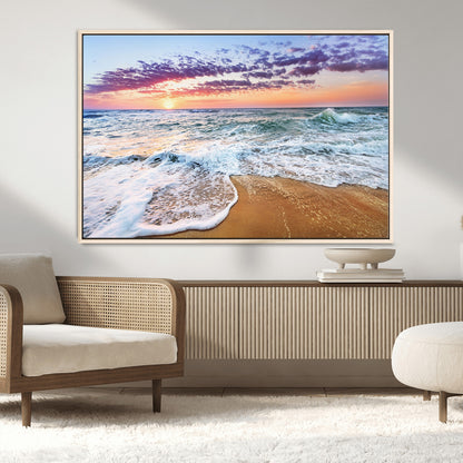 53006-MGV-CV-36X24-Ocean Beach Sunset Wall Art – Vibrant Seascape Canvas Print, Coastal Home Decor for Living Room, Bedroom, Office or Beach House