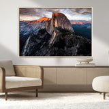 31332-MGV-FC-36X24_Natural-Mountain Landscape Wall Art – Majestic Sunset Rock Formation Canvas Print, Nature Scenic Decor for Living Room, Office, Cabin or