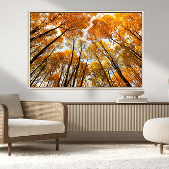 11823-MGV-CV-36X24-Golden Autumn Tree Canopy Wall Art – Stunning Fall Forest Leaves Print, Warm Seasonal Nature Decor for Home, Office or Cabin