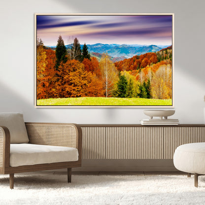 58007-MGV-CV-36X24-Autumn Mountain Landscape Wall Art – Stunning Fall Forest Canvas Print, Cozy Nature Decor for Home or Office