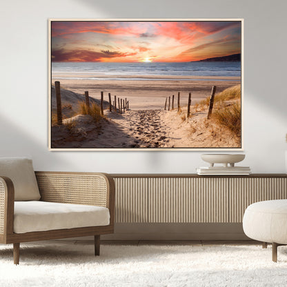 78111-MGV-CV-36X24-Sunset Pathway Wall Art – Panoramic Coastal Canvas Print, Tranquil Beach Decor for Living Room, Office or Bedroom