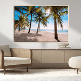 98175-MGV-CV-36X24-Tropical Palm Beach Wall Art – Relaxing Ocean Shore Canvas Print with Palm Trees, Coastal Summer Decor for Living Room, Bedroom or