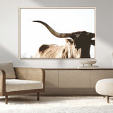 35866-MGV-CV-36X24-Texas Longhorn Wall Art – Rustic Western Bull Canvas Print, Farmhouse Animal Photography Decor for Living Room, Office, or Ranch