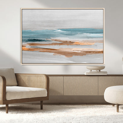 23430-MGV-CV-36X24-Abstract Coastal Wall Art – Modern Ocean Horizon Canvas Print, Minimalist Beach Scene Painting for Bedroom, Living Room, Office or