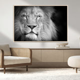 94453-MGV-CV-36X24-Lion Portrait Wall Art – Black and White King of the Jungle Canvas Print, Safari Wildlife Decor for Office, Bedroom, or Living