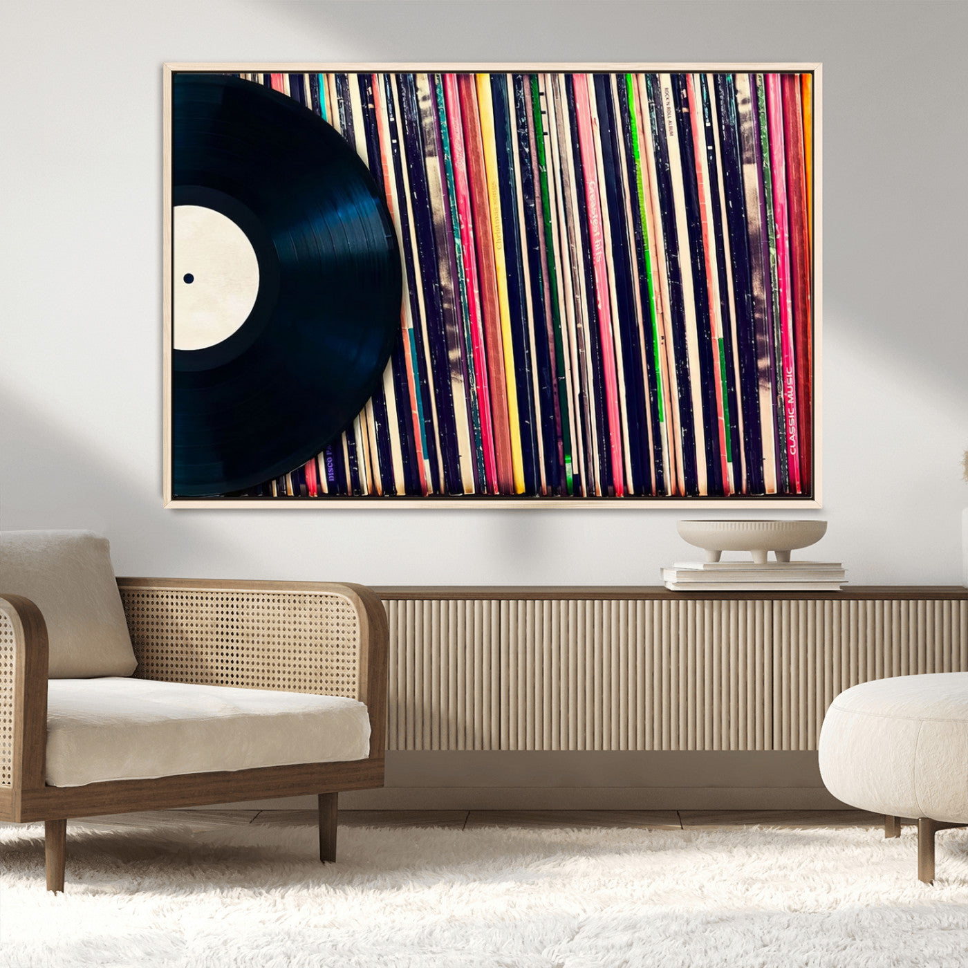 45029-MGV-FC-36X24_Natural-Misty Pine Forest Wall Art – Black and White Landscape Canvas Print, Foggy Trees Nature Photography, Modern Minimalist Decor for