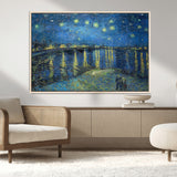94605-MGV-CV-36X24-Starry Night Over the Rhone Wall Art – Vincent van Gogh Canvas Print, Famous Impressionist Painting for Living Room, Office