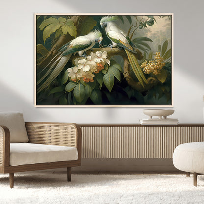 84047-MGV-CV-36X24-Tropical Birds Wall Art – Elegant Botanical Canvas Print, Exotic Nature Decor for Living Room, Bedroom or Office