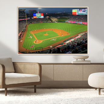 93707-MGV-CV-36X24-Los Angeles Stadium Wall Art Canvas Print, Framed Angel Stadium Field Art Picture Print, Anaheim Stadium Perfect Sports Room Decor