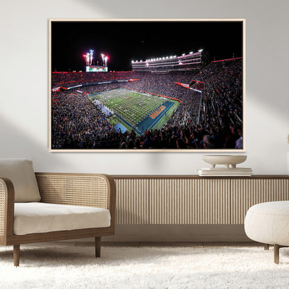 46899-MGV-CV-36X24-Ben Hill Griffin Stadium Wall Art Canvas Print, Framed Football Stadium Art Picture Print, Florida Football Stadium Perfect Sport