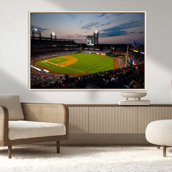 17415-MGV-CV-36X24-Philadelphia Phillies Stadium Wall Art Canvas Print, Framed Citizens Bank Park Art Picture Print, Phillies Stadium Field Perfect