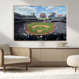 22910-MGV-CV-36X24-City Field Stadium Wall Art Canvas Print, Framed New York Stadium Art Picture Print, City Field Perfect Sport Room Decor Artwork