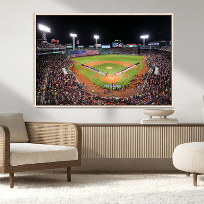 47365-MGV-CV-36X24-Fenway Park Stadium Wall Art Canvas Print, Framed Boston Baseball Stadium Art Picture Print, MLB Stadium Field Perfect Sport Room