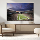 52712-MGV-FC-36X24_Natural-Gillette Stadium Field Wall Art Canvas Print, Framed Massachusetts Stadium Art Picture Print, Gillette Stadium Perfect Sport Room