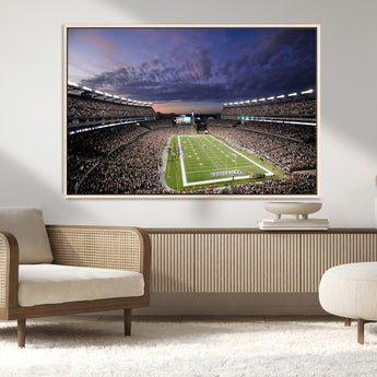 52712-MGV-FC-36X24_Natural-Gillette Stadium Field Wall Art Canvas Print, Framed Massachusetts Stadium Art Picture Print, Gillette Stadium Perfect Sport Room