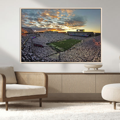 38807-MGV-CV-36X24-Beaver Stadium Wall Art Canvas Print, Framed Beaver Stadium Field Art Picture Print, Football Stadium Perfect Sport Room Decor