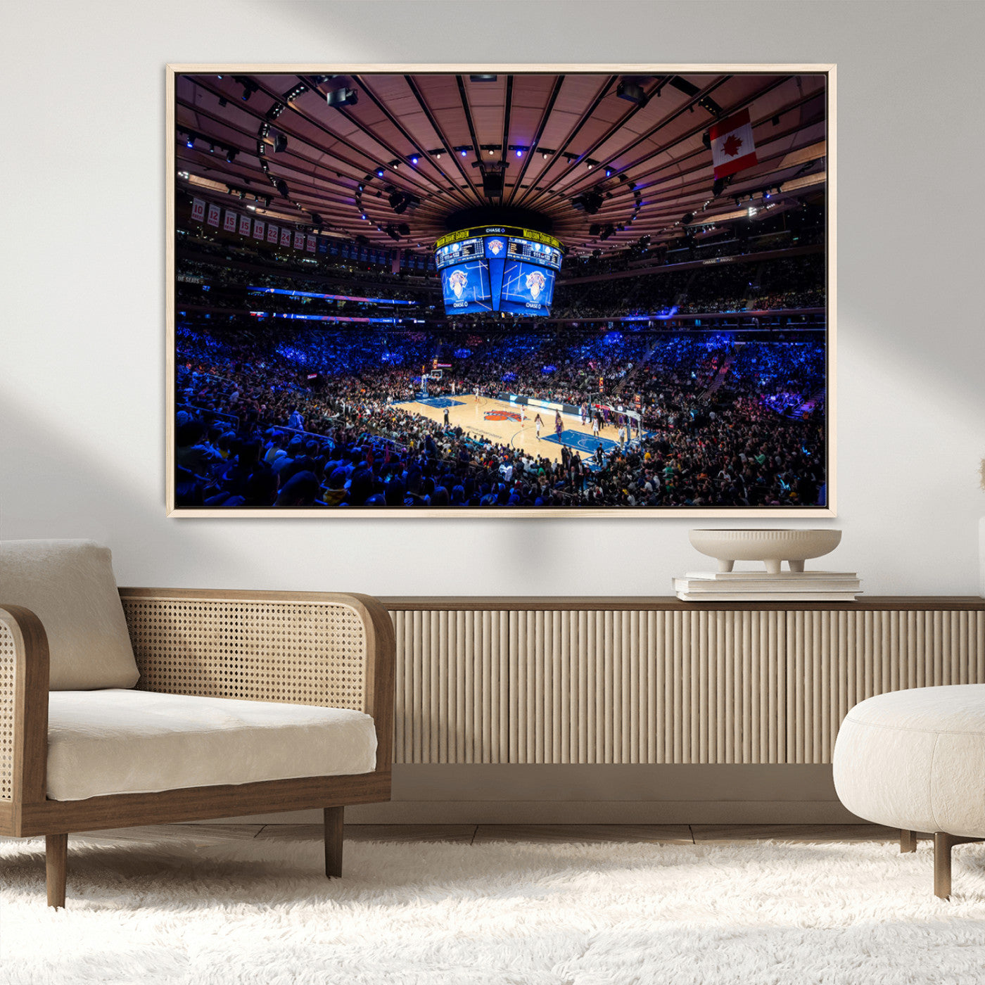 20491-MGV-CV-36X24-Madison Square Garden Wall Art Canvas Print, Framed New York Stadium Art Picture Print, MSG Stadium Perfect Sport Room Decor